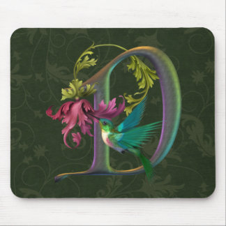Hummingbird Monogram D Mouse Pad