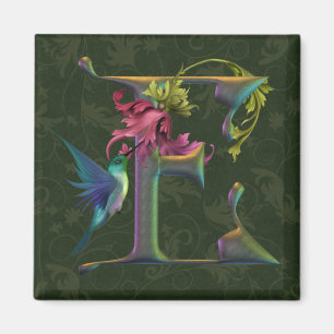 Hummingbird Monogram E Magnet