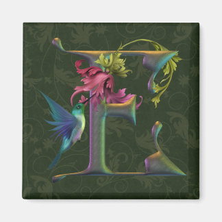Hummingbird Monogram E Magnet
