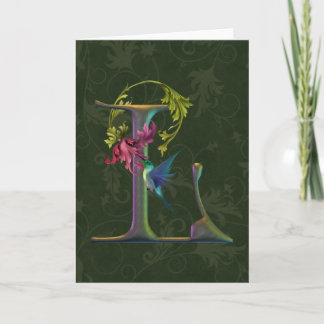 Hummingbird Monogram L Note Card