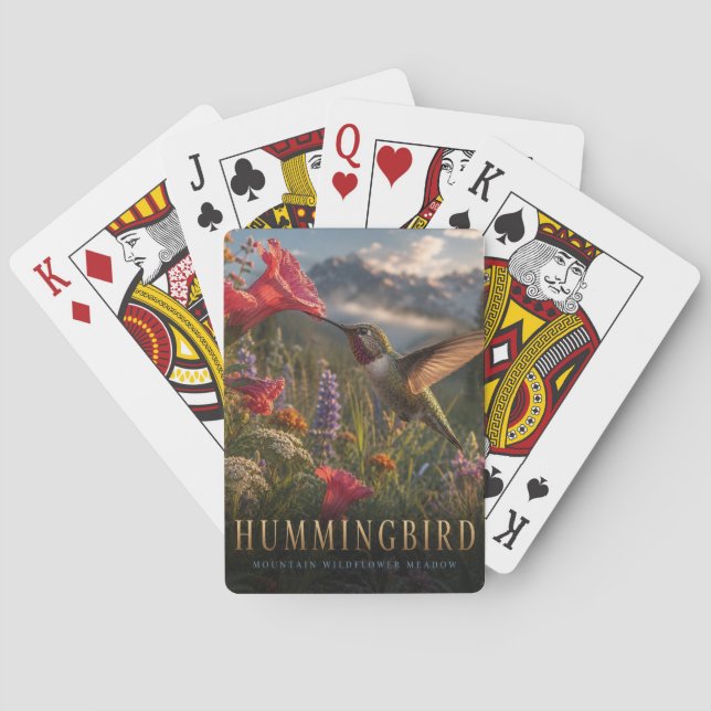 Hummingbird Mountain Meadow ANIMALS Poker Playing Cards (Back)