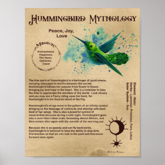 HUMMINGBIRD MYTHOLOGY POSTER