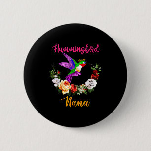 Hummingbird nana floral bird bow tie lover mother' 6 cm round badge