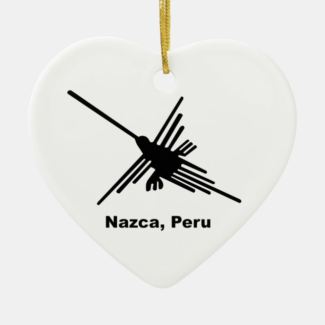 Hummingbird Nazca, Peru Ceramic Tree Decoration (Front)