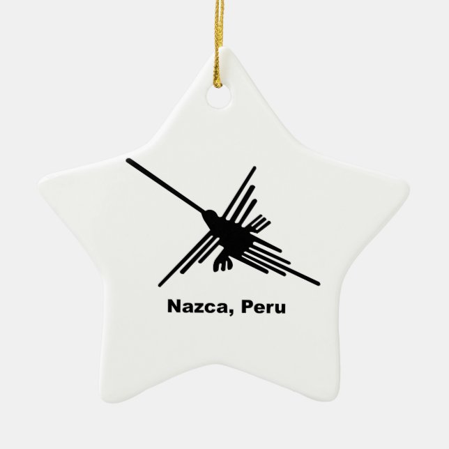 Hummingbird Nazca, Peru Ceramic Tree Decoration (Front)
