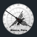 Hummingbird Nazca, Peru Dartboard<br><div class="desc">Famous Nazca Lines hummingbird in black with text. Image from the Nazca desert, Peru.</div>
