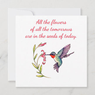 Hummingbird notecard 5x5