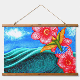 Hummingbird Ocean Hanging Tapestry