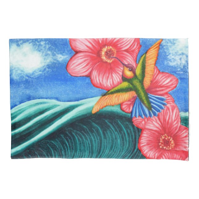 Hummingbird Ocean Pillowcase (Front)