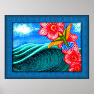 Hummingbird Ocean Poster