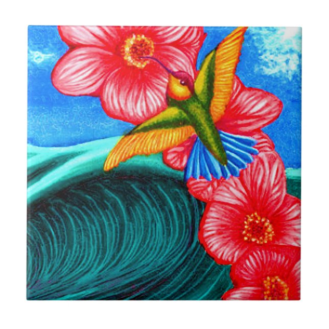 Hummingbird Ocean Tile (Front)