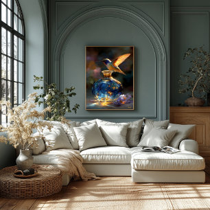 Hummingbird of Light – Enchanted Blue Perfume Canvas Print