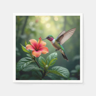 Hummingbird On a Hibiscus Napkin