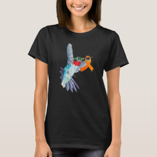 Hummingbird & Orange Ribbon Leukaemia Awareness Mo T-Shirt