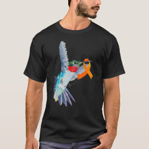 Hummingbird & Orange Ribbon Leukaemia Awareness Mo T-Shirt