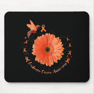 Hummingbird Orange Sunflower Leukaemia Cancer Awar Mouse Pad