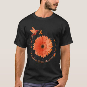 Hummingbird Orange Sunflower Leukaemia Cancer Awar T-Shirt