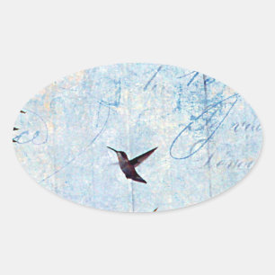 Hummingbird Oval Sticker
