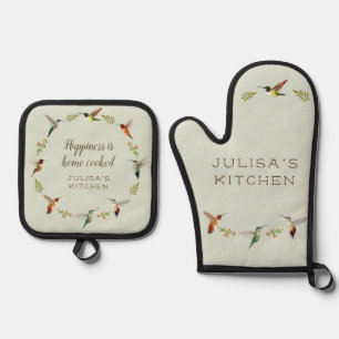Hummingbird Oven Mitt & Pot Holder Set
