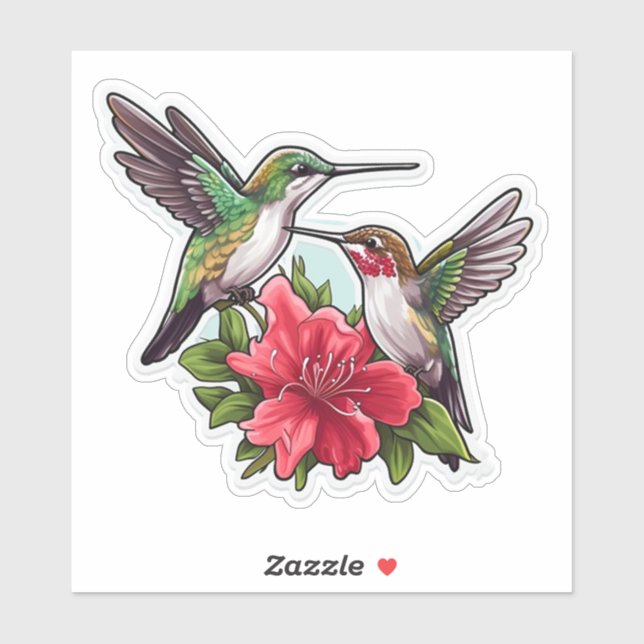 Hummingbird Pair Hibiscus (Sheet)