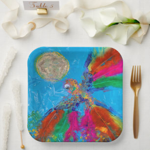 Hummingbird Paper Plate
