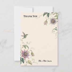 Hummingbird Passionflower Wedding Thank You Card