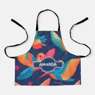 Hummingbird Pastel Colourful Personalised Pattern Apron
