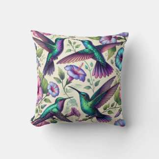 Hummingbird Pattern Cushion