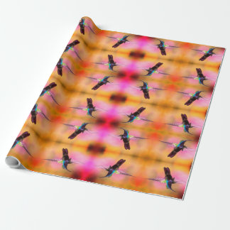 Hummingbird pattern wrapping paper