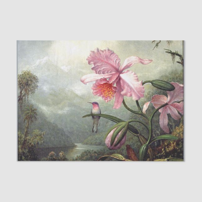 Hummingbird Perched, fine art, Tissue Paper (Front)