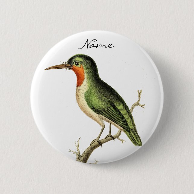 Hummingbird Perched Thunder_Cove 6 Cm Round Badge (Front)