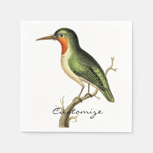 Hummingbird Perched Thunder_Cove Napkin (Front)