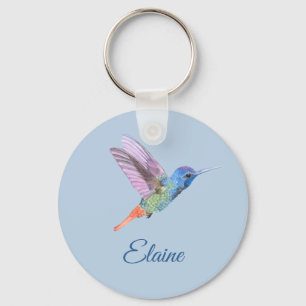 Hummingbird Personalised Blue KeyChain