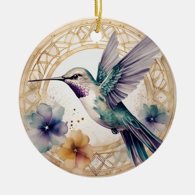 Hummingbird Personalised Christmas Ornament (Front)