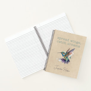 Hummingbird Personalised Motivational Watercolor Notebook