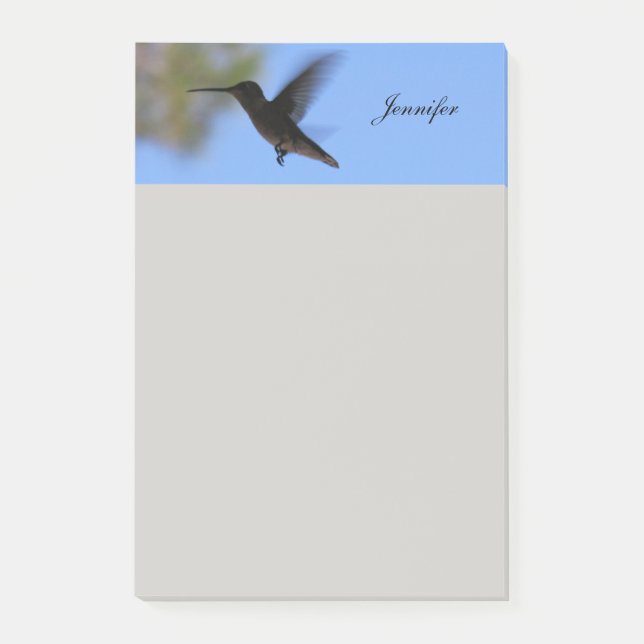 Hummingbird Personalised Post it Notes 4x6 (Front)