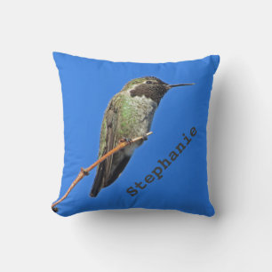 Hummingbird Photo Bright Blue Sky Small Bird Cushion
