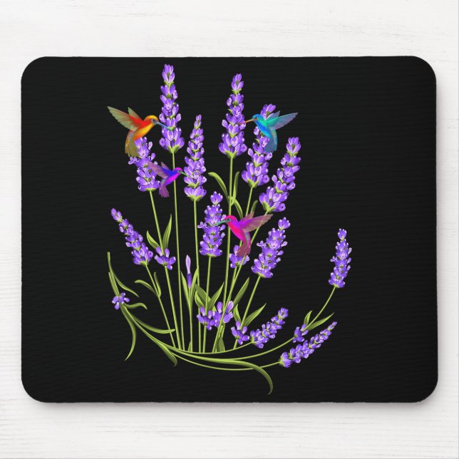 Hummingbird Playing With Flowers Funny Humming Bir Mouse Pad (Front)