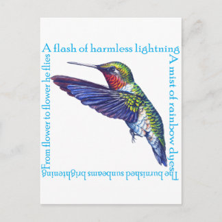 Hummingbird Poem Postcard