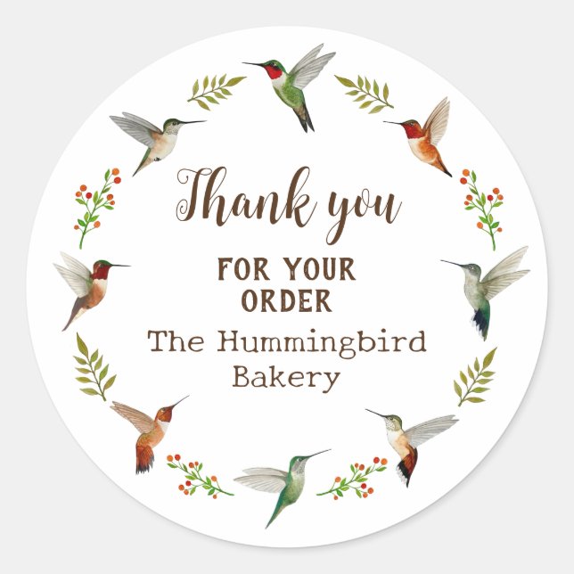 Hummingbird Product Sticker (Front)