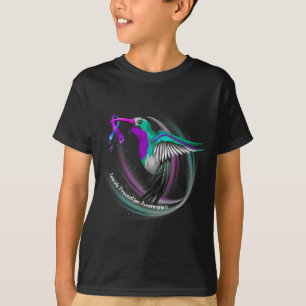 Hummingbird Purple Blue Ribbon Prevention T-Shirt