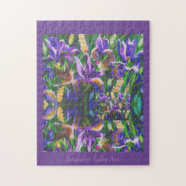 Hummingbird Purple Puzzle (Vertical)