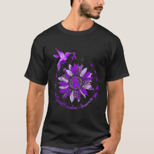 Hummingbird Purple Ribbon Opioid Overdose Warrior T-Shirt
