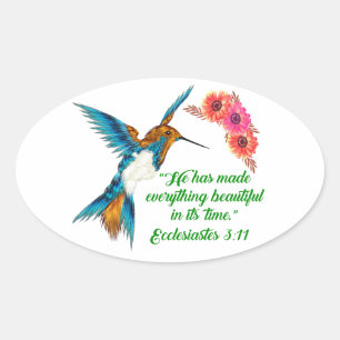 Hummingbird Quotes Oval Sticker