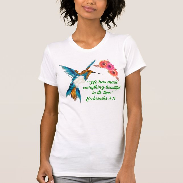 Hummingbird Quotes T-Shirt (Front)