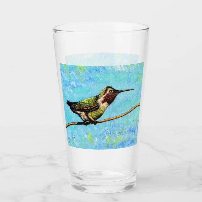 Hummingbird Ready to Fly Painting  Glass (Front)
