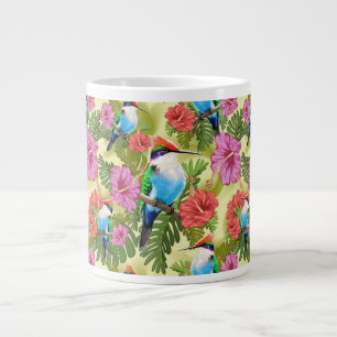 Hummingbird resting and H Custom-Cut Vinyl Sticker Large Coffee Mug