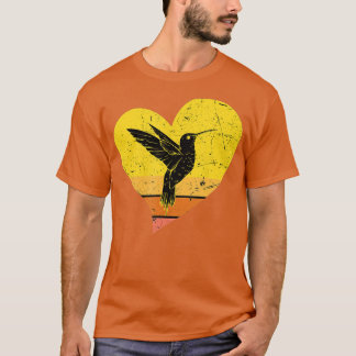 Hummingbird Retro Vintage Heart Humminbird Bird  T-Shirt