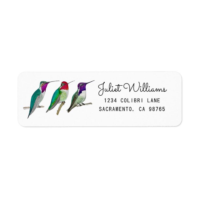Hummingbird Return Address Label (Front)