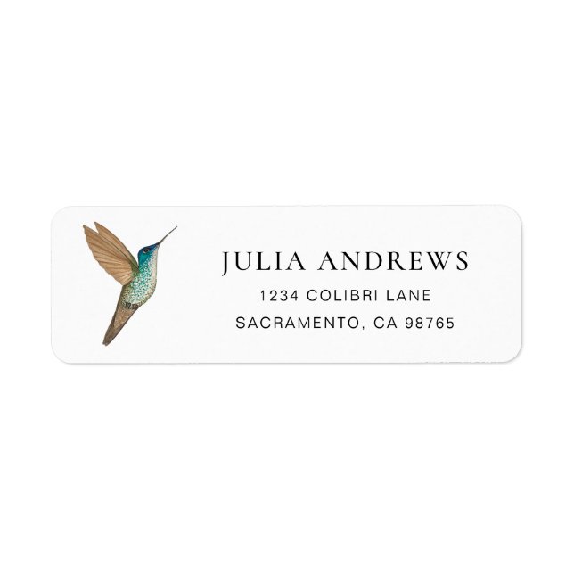 Hummingbird Return Address Label (Front)